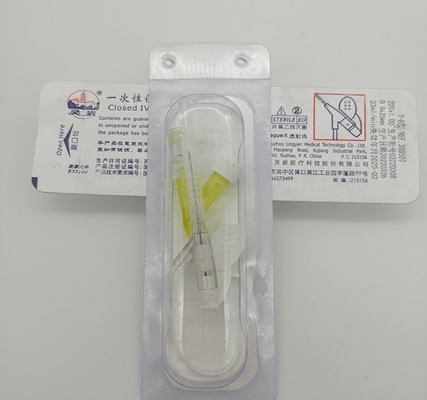 24G jetable Y dactylographier le cathéter jaune d'Iv pour l'infusion néonatale pédiatrique