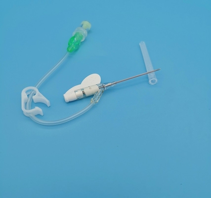 Transfusion sanguine chirurgicale jetable d'infusion de canule à papillon verte d'Iv 18G
