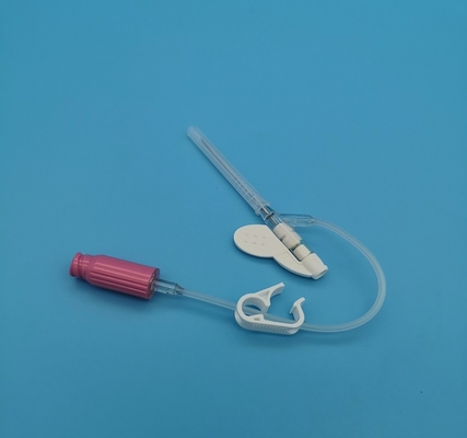 Transfusion sanguine à papillon jetable rose d'infusion de secours de pression positive de la canule 20G d'Iv