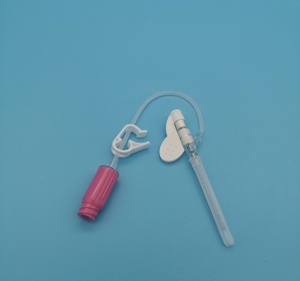 Transfusion sanguine à papillon jetable rose d'infusion de secours de pression positive de la canule 20G d'Iv