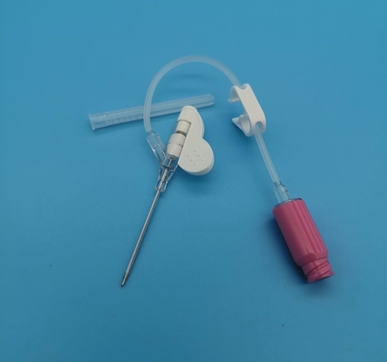 Transfusion sanguine à papillon jetable rose d'infusion de secours de pression positive de la canule 20G d'Iv