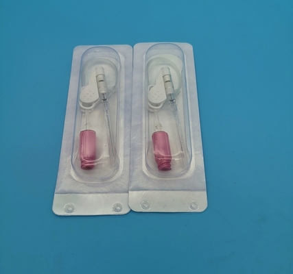 Transfusion sanguine à papillon jetable rose d'infusion de secours de pression positive de la canule 20G d'Iv
