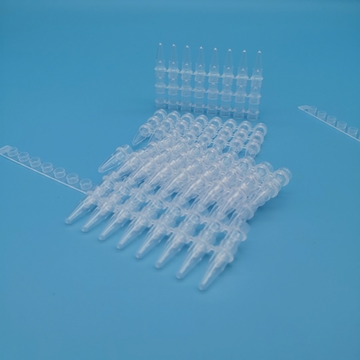 Tube transparent de bande de réaction de biologie moléculaire de bandes à tube en ruban des tubes 8 d'ACP de 0,2 ml